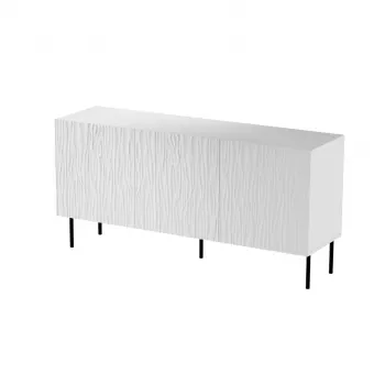 Cómoda Cama Meble JUNGLE 152x40.5x74.5 cm blanco mate con patas negras