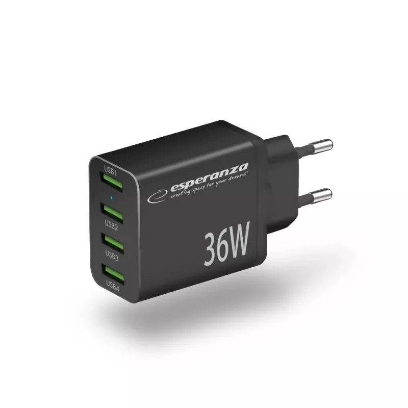 Cargador de pared Esperanza EZC107K 36W negro