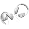 LORGAR Noah 101, Auriculares gaming con micrófono, conexión jack de 3,5 mm, longitud del cable 2 m, diseño plegable, almohadillas de piel sintética PU, tamaño: 185*195*80 mm, 0,245 kg, blanco