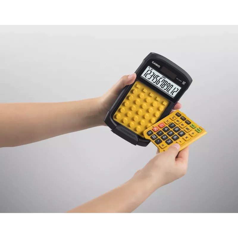 Calculadora de oficina impermeable Casio WM-320MT-S, pantalla de 12 dígitos, teclado extraíble, IP54, solar y pila, 108,5 x 168,5