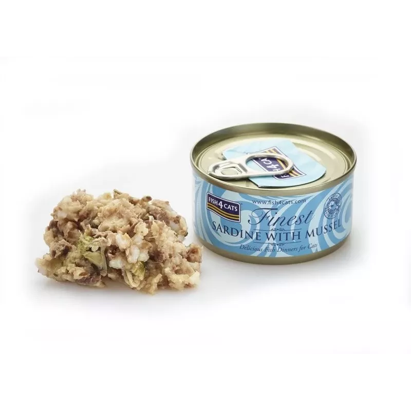 FISH4CATS Sardina con mejillón - Comida húmeda para gatos - 70g