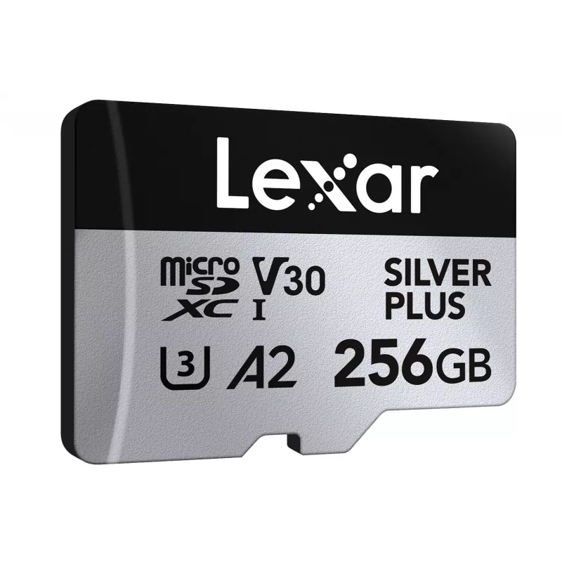 Tarjeta de memoria microSD 256GB C10 A2 U3 V30 205/150MB/s Silver Plus