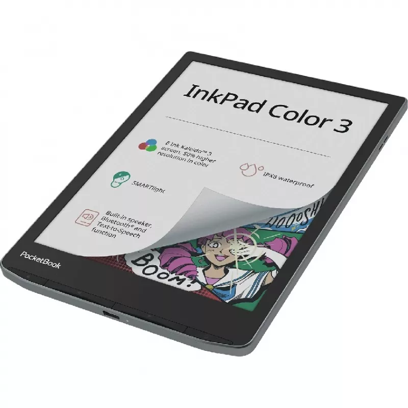 PocketBook InkPad Color 3 Stormy Sea. Diagonal de Pantalla: 19,8 cm (7,8 pulgadas), Tecnología: E Ink. Formatos de Documento Compatibles: ACSM, AZW, AZW3, CBR, CBZ, CHM, DOC,