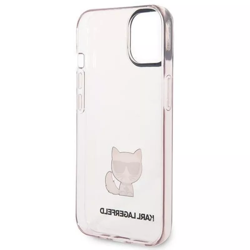 Karl Lagerfeld KLHCP14MCTRI iPhone 14 Plus / 15 Plus 6.7 Carcasa rígida rosa / rosa transparente Choupette Body