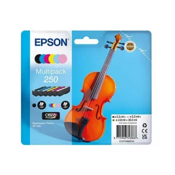 Epson 250 Violin Claria Photo HD tóner 6 uds. Original negro, cian, cian claro, magenta claro, magenta, blanco