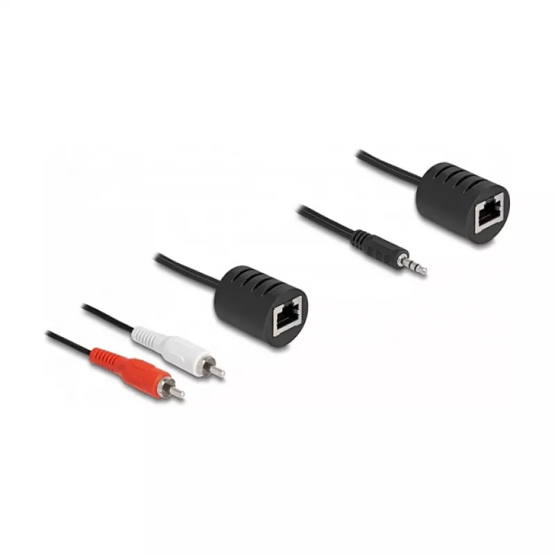 DeLOCK 87859 cable de audio RJ-45 RCA 3,5 mm negro rojo blanco