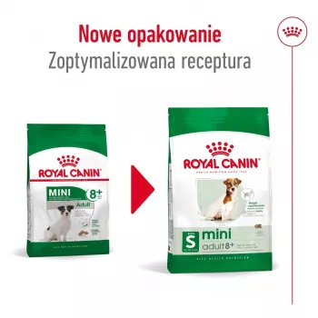 Comida seca para perros Royal Canin Mini Adult 8+ 2 kg — razas pequeñas 5–10 kg, aves, fórmula de control de peso