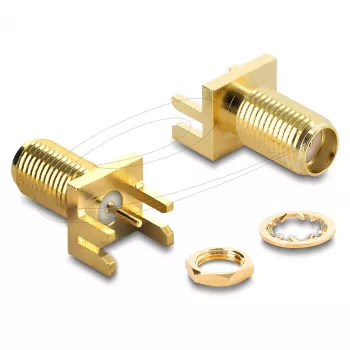 Adaptador DELOCK cambiador de género SMA 67412, SMA a SMA, dorado