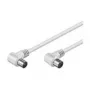 Wentronic Goobay Cable de conexión de antena en ángulo, blanco, 10 m - conector macho IEC/coaxial 90° conector hembra IEC/coaxial 90° (11524)