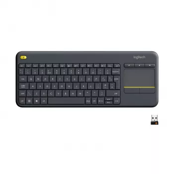 Teclado inalámbrico Logitech Wireless Touch Keyboard K400 Plus - teclado - inalámbrico - 2,4 GHz - suizo - negro