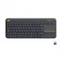 Teclado inalámbrico Logitech Wireless Touch Keyboard K400 Plus - teclado - inalámbrico - 2,4 GHz - suizo - negro