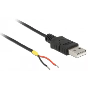 Delock Cable USB2.0 conector macho Type-A > 2 extremos de cable abiertos - 1,5 m - negro (85664)