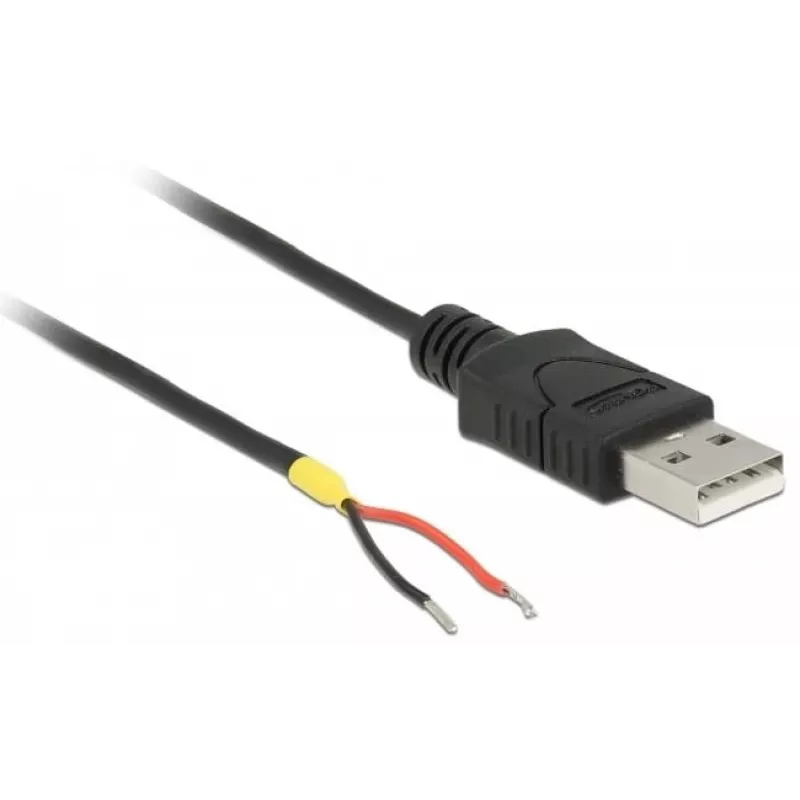 Delock Cable USB2.0 conector macho Type-A > 2 extremos de cable abiertos - 1,5 m - negro (85664)