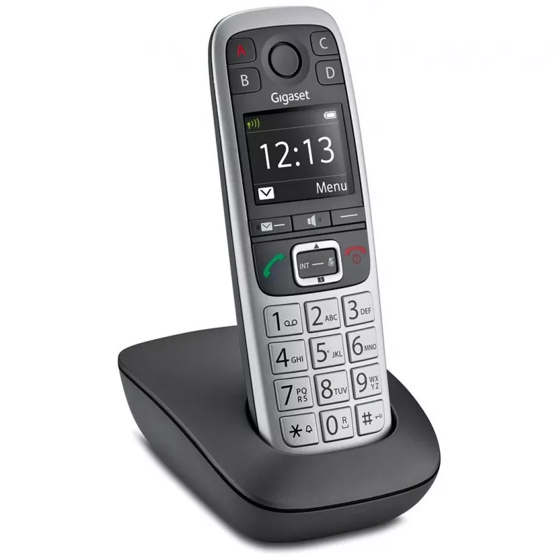 Gigaset E560 teléfono DECT teléfono identificación de llamadas negro, plata