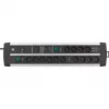Regleta de enchufes Premium-Protect-Line 14 tomas Duo (negro/plata, 3 metros, protección contra sobretensiones 120.000A, 2x USB)