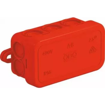 Caja de conexión de cables A 6 HF RO 80x43x34 rojo (2000003)