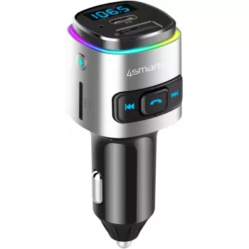 Transmisor FM 4smarts 456201 mechero negro plata AM FM Bluetooth