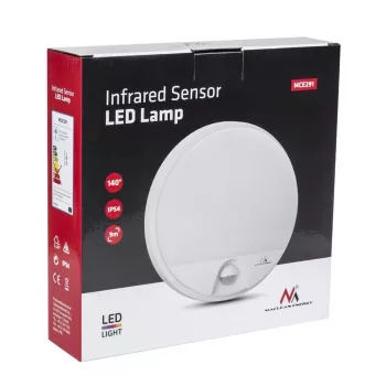 Lámpara LED MACLEAN MCE291W con sensor de movimiento IR, 10 W, 3000 K