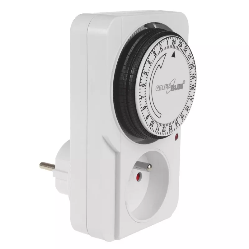 Temporizador mecánico GreenBlue GB360 — temporizador mecánico de enchufe para conmutación programada