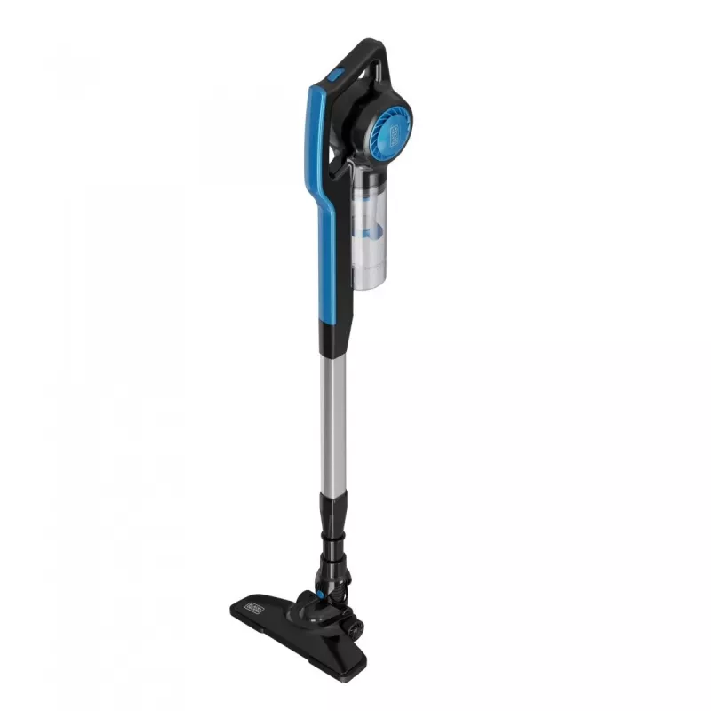 Aspirador vertical con cable Black+Decker BXVMS602E 3 en 1, 600 W, sin bolsa, ciclónico, 0,8 l, filtro EPA, cable de 6 m, negro/azul