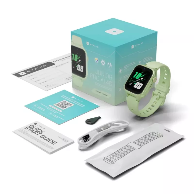 Smartwatch Stelio Junior Pro AI 4G ST-SWJ102-PCH — color pistacho