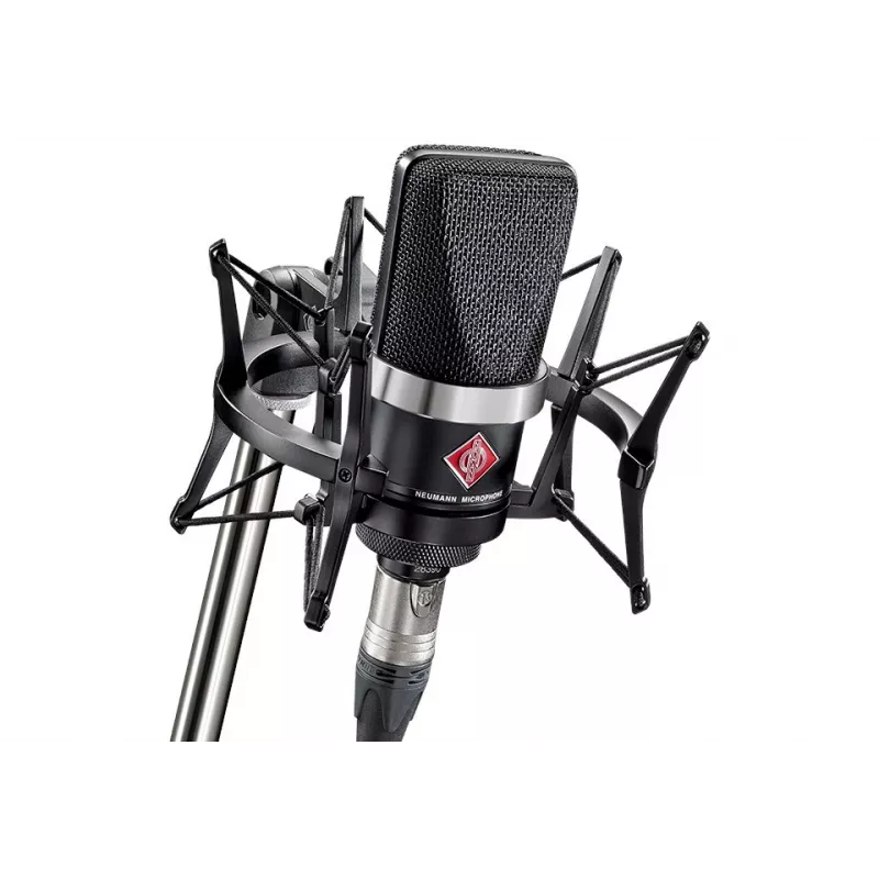 Neumann TLM 102 MT Studio-Set – Micrófono de condensador de gran diafragma con araña, negro