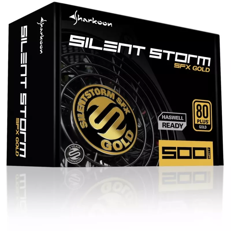 Fuente de alimentación Sharkoon SilentStorm SFX 500 Gold (interna) 80 PLUS Gold AC 100-240 V 500 Watt