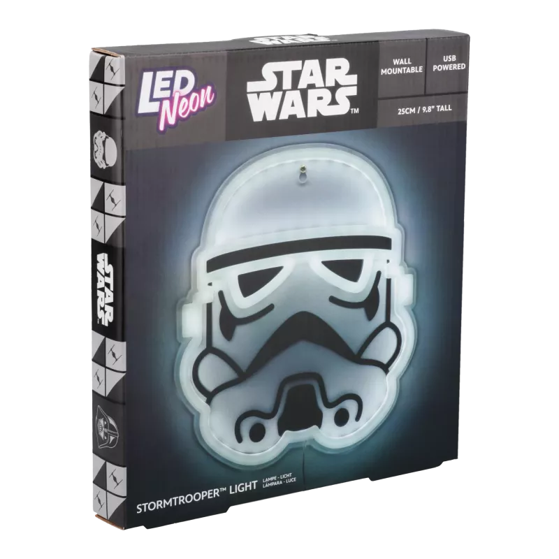 Luz LED de neón para pared Paladone Stormtrooper modelo PP14595SWVN, iluminación decorativa Star Wars