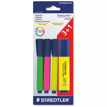 Rotulador Staedtler Textsurfer classic 364 4 uds. punta biselada verde rosa blanco
