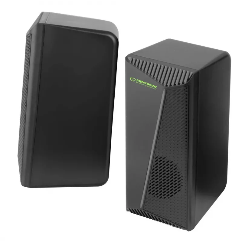 Esperanza EGS106 Rainbow Nortec altavoces 2.0, 6 W (2x3 W), alimentados por USB, minijack de 3,5 mm, LED RGB, negros