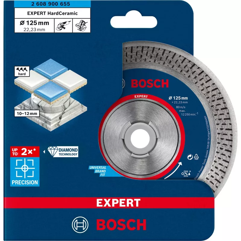 Bosch EXPERT HardCeramic 2608900655 disco de corte de diamante, 125 x 22,23 x 1,4 mm