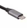 Akyga AK-AD-66 Hub USB-C con 3x USB 3.0 y Gigabit Ethernet, 15 cm, negro