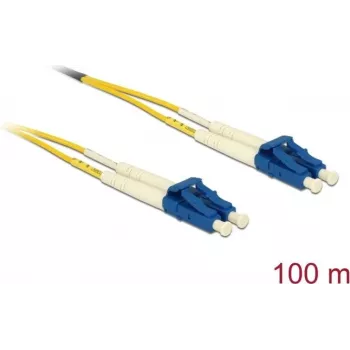 Cable de fibra óptica Delock LC Duplex a LC Duplex monomodo OS2 100 m (80161)