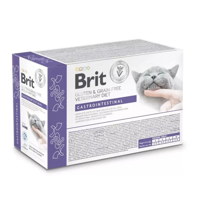 BRIT Veterinary Gastrointestinal Lamb - Comida húmeda para gatos - 12x85g
