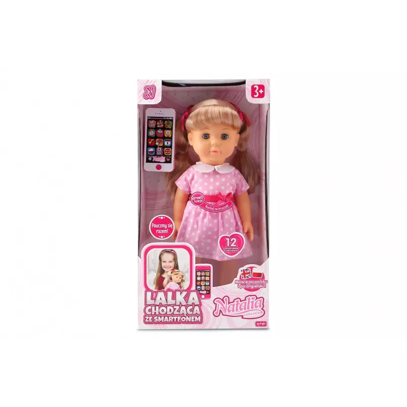 Muñeca Artyk Natalia camina con smartphone 41 cm – muñeca andadora Artyk 41 cm con accesorios