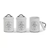 Set de recipientes para conservar alimentos Maestro MR-1771 Paris Maison, metal, negro, 3 piezas, tapas incluidas