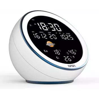 Nasa WSP1500 estación meteorológica/altavoz BT Moon blanca