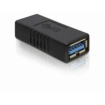 Adaptador DELOCK USB 3.0-A USB-A a USB-A negro, transferencia de datos USB 3.0