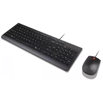 Conjunto de teclado y ratón con cable Lenovo Essential 4X31R64445 — Teclado de tamaño completo con cable USB y ratón USB con cable