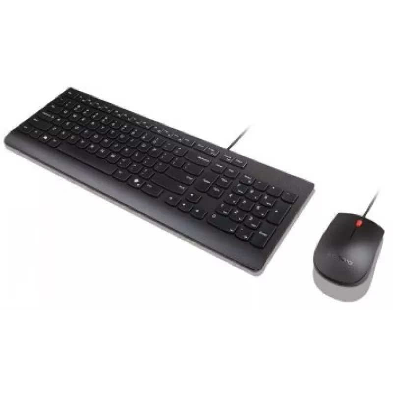 Conjunto de teclado y ratón con cable Lenovo Essential 4X31R64445 — Teclado de tamaño completo con cable USB y ratón USB con cable