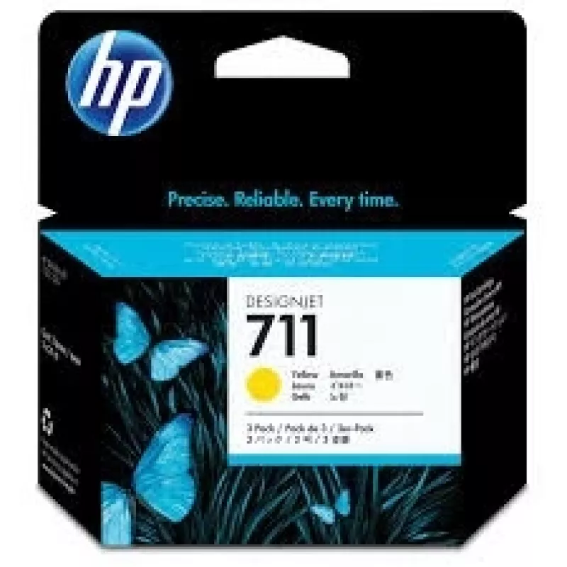 Cartucho de tinta HP 711 pack de 3 (CZ136A), amarillo (SPEC)