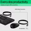HP 225 G2 Combinación de ratón y teclado USB con cable, tecla Copilot, resistente a salpicaduras – Negra – ESTONIO