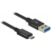DeLOCK Premium - Cable USB - USB Type-C de 24 pines (macho) - a - USB Type-A de 9 pines (macho) - 1,0 m (USB 3.1 Gen2) - negro (83983)