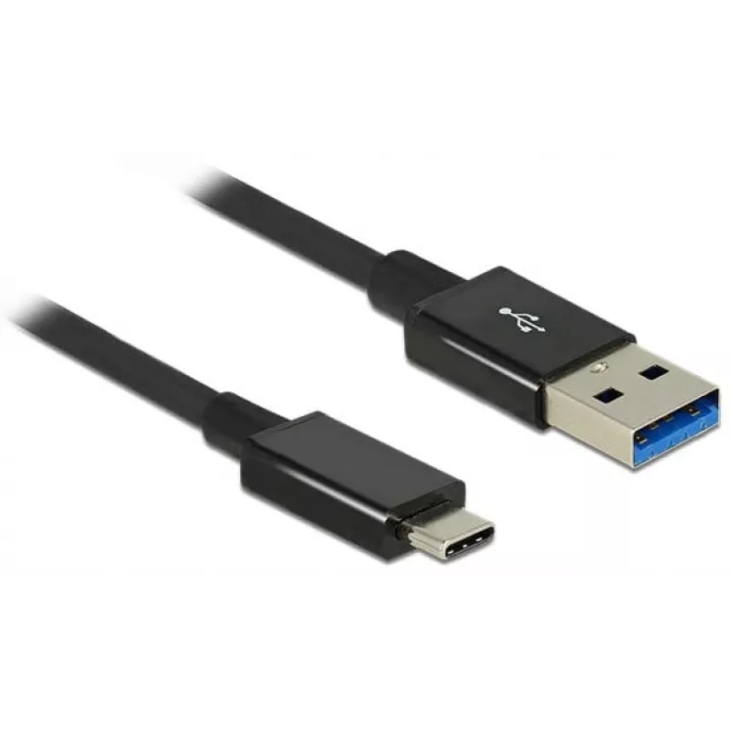 DeLOCK Premium - Cable USB - USB Type-C de 24 pines (macho) - a - USB Type-A de 9 pines (macho) - 1,0 m (USB 3.1 Gen2) - negro (83983)
