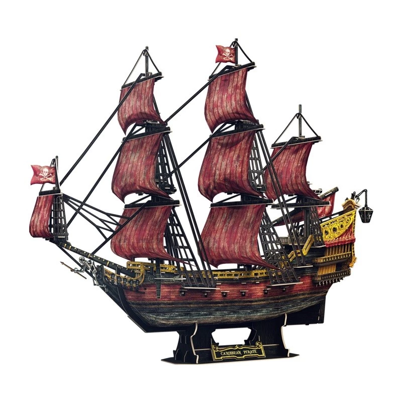 Puzle 3D cubicfun Queen Anne's Revenge Anniversary Version – modelo 306-T4040H, barco de colección para montar