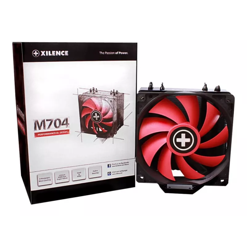 Xilence M704 disipador de CPU 12 cm negro, rojo