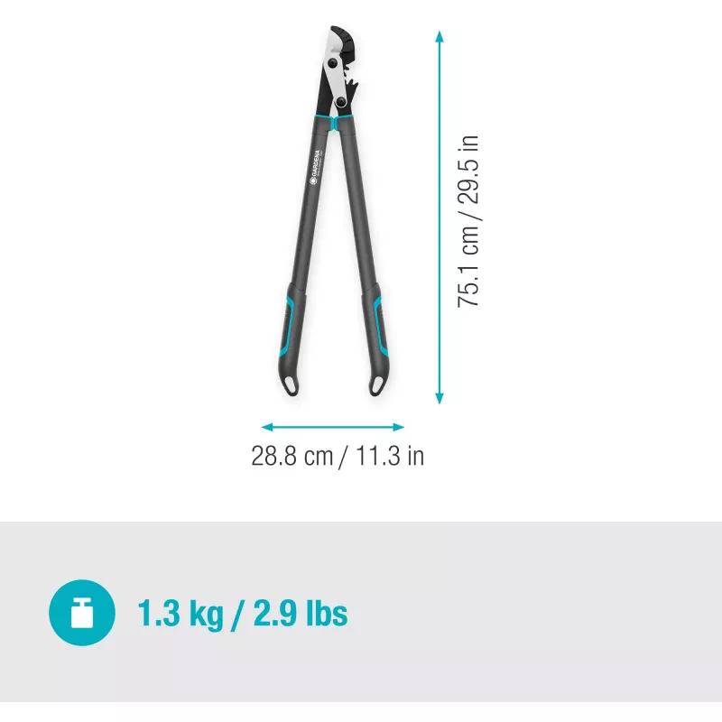 Tijera de podar Gardena EnergyCut bypass negra verde acero 5 cm
