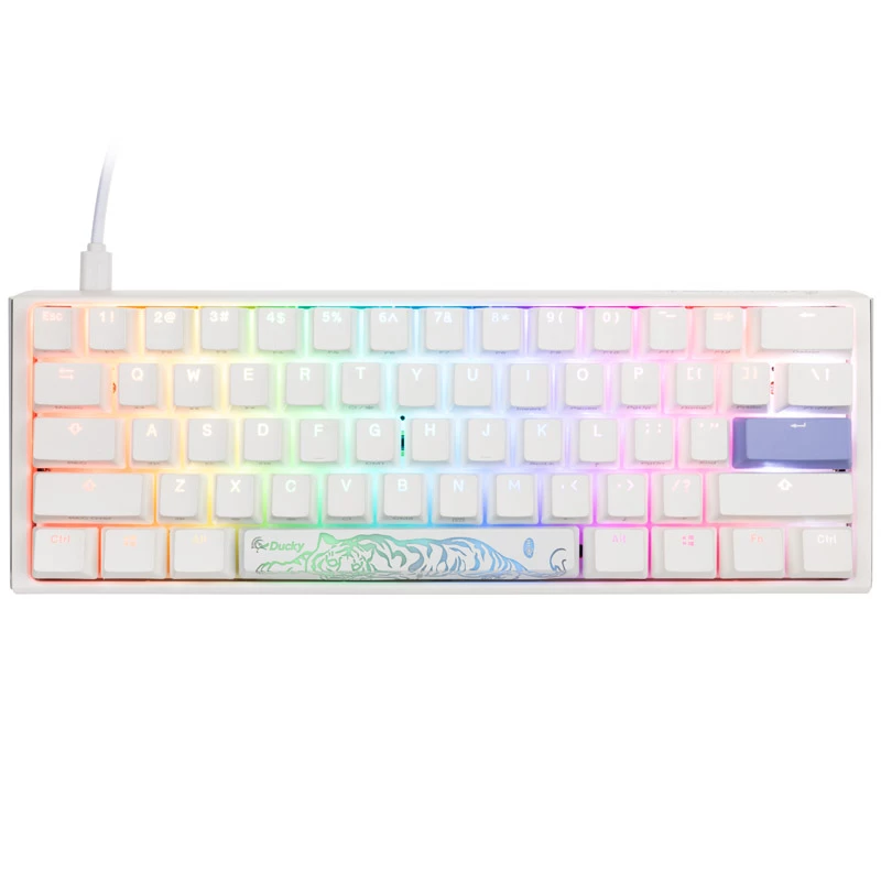 Teclado gaming Ducky One 3 Classic Pure Blanco Mini, RGB-LED - MX-Red (US) (DKON2161ST-RUSPDPWWWSC1)