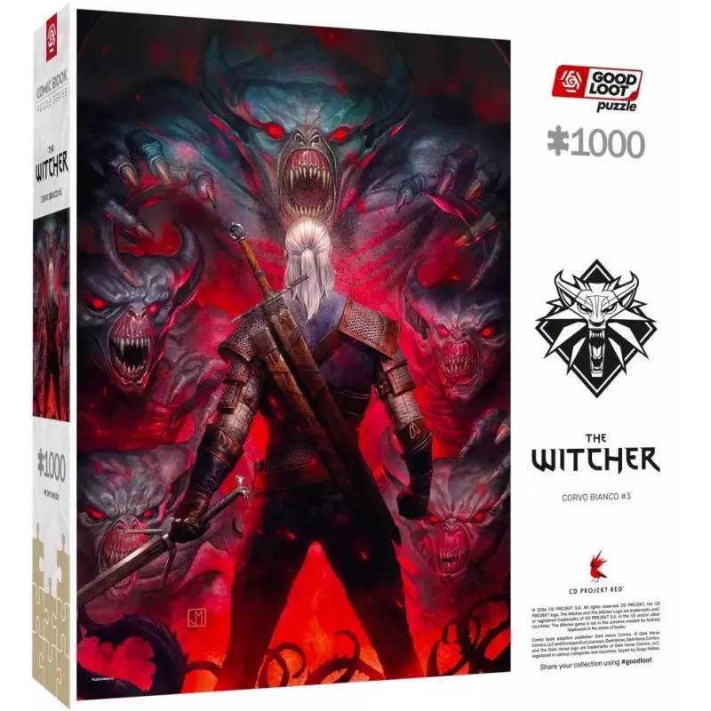 Puzle Good Loot Comic Book Puzzle: The Witcher (Wiedźmin) Corvo blanco, 1000 piezas