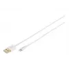 DIGITUS - Cable Lightning - Lightning (M) a USB (M) - 1,0 m - doble aislamiento - Blanco - moldeado - para Apple iPad/iPhone/iPod (Lightning) (DB-600106-010-W)